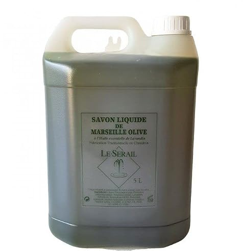Senteur et beauté Véritable savon de Marseille LE SERAIL liquide 5L- A base d'huile d'olive (sans huile de palme)- Fabrication traditionnelle-cuisson au chaudron