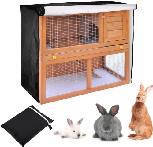Universal-Abdeckung für Doppelstall Feuchtigkeitsbeständig Abdeckung für Kaninchenstall Doppelschichtig Abdeckung Stallabdeckung für Rubbits Hamster Haustiere (für Flachdach)