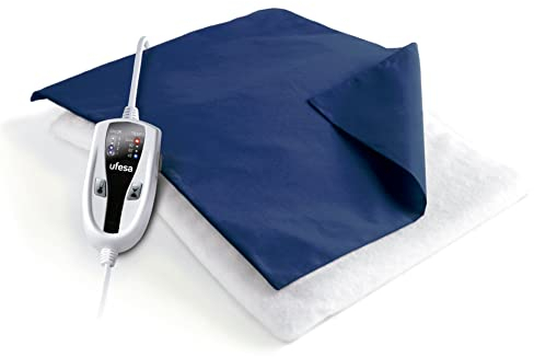 Ufesa Flexy Heat N4 Elektrisches Wärmekissen, 70 x 46 cm, 100 W, 4 Temperaturstufen, Timer, automatische Abschaltung, blaue Textilhülle