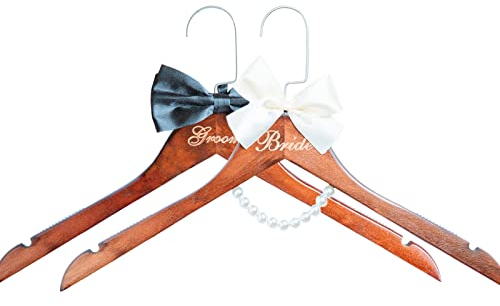 Mr and Mrs Kleiderbügel, Braut- und Bräutigam-Kleiderbügel, Brautkleiderbügel, Bräutigam-Kleiderbügel für Smoking oder Anzug, Hochzeitsgeschenk, Brautparty-Duschgeschenk (Braut- und Bräutigam-Set)