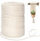 Makramee Baumwolle Garn 3 mm x 300 m Natürliche Baumwollgarn, Beigefarbenes Kordelseil für Blumenampel Makramee Wandbehang, Hängepflanze Pflanze Aufhänger, Weben Dekoration, Schnur Stricken - Beige