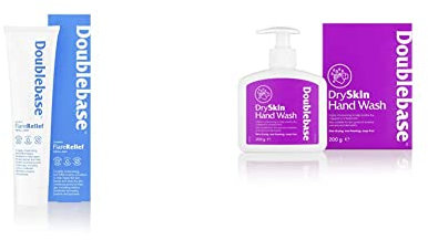 Doublebase Flare Relief Emollient 100g with Dry Skin Hand Wash 200g. Soothing Moisturiser and Hand Wash. Also suitable for skin prone to Eczema, Psoriasis and Dermatitis