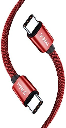 AMPLE Google Pixel 9A Charger Cable Nylon Braided 1M Charger Lead USB C to USB C Charging Cable for Google Pixel 9/9 Pro XL/9 Pro Fold/8/7/6/5/4/3/2/XL/8 Pro/8A/7A/6A/6Pro/5A/4A /3A (RED)