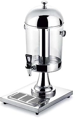 X&Z-XAOY Getränkespender Mit Zapfhahn Kommerzielle Kaltgetränkemaschine Selbstbedienungs-Getränkeautomat Bierzapfanlage Getränke Mit Stabilem Sockel (Color : Silver, Size : 8L)