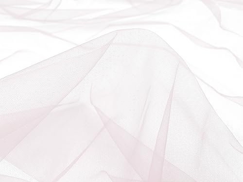 Tüll Stoff Meterware - 160 cm Breite - quer-elastischer, weicher Tüllstoff - Uni Deko Stoff (Babyrosa)