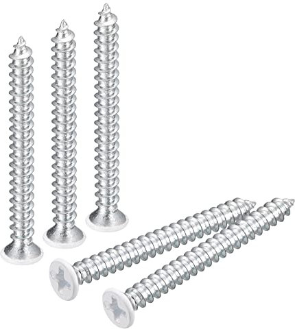 QUARKZMAN ST4x40mm Bianco Viti Autofilettanti Viti, 25pz Piatta Testa Croce Legno Viti per Falegnameria