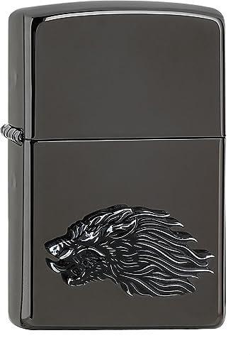 Zippo Sturmfeuerzeug - Werewolf, High Polish Black, Emblem - Nachfüllbar - Wiederverwendbar - Windfestes Design - Geschenkbox - Made in USA