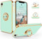 SouliGo iPhone XR Hülle, iPhone XR Handyhülle Slim weiche TPU Case mit 360 Grad Ring Halter Ständer stabil Kratzfest Hülle für iPhone XR/iPhone 10 XR 6.1 Zoll Hellgrün