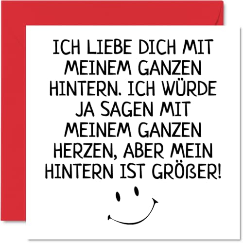Stuff4 Lustig Karte Hochzeitstag Jahrestag - Mein Ganzer Hintern - Niedliche Romantische Hochzeits-Jubiläum Karten für Ehefrau Ehemann Partner Ihn Ihr, 145 mm x 145 mm Hochzeitskarte Grußkarte