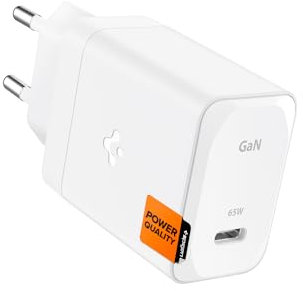 Spigen GaN 651 65W PPS USB C Schnellladegerät Super Fast Charging 2.0 für Galaxy Book 2 3 Pro 360 MacBook Air Pro Steam Deck USB Typ C Laptop Ladeadapter – Weiß (Kabel enthalten)