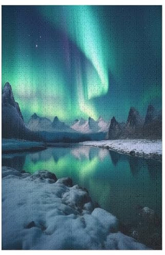 The Northern Lights - 1000 Teile Puzzle – - Hochauflösendes - Gelegenheitsspiel – 1000 Teile Holzpuzzle 1000 PCS