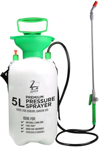 Garden Pressure Spray Bottle 5 Litre Pump Action Water Sprayer For Outdoor Plants, Cleaning, Garden, Fertilisers, Pesticides & Weed Killers - By ZOPPER