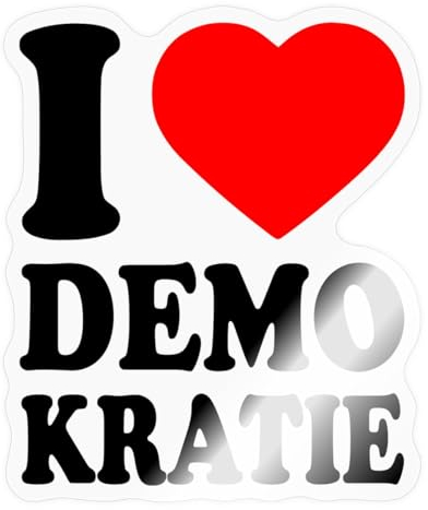 Spreadshirt I Love Demokratie Herz Sticker, max. 10x10 cm, 10 x 10 cm, Transparent glänzend