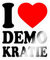 Spreadshirt I Love Demokratie Herz Sticker, max. 10x10 cm, 10 x 10 cm, Transparent glänzend