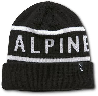 Alpinestars Herren Wordy Cuff Beanie-Mütze, Schwarz/Weiss, One Size