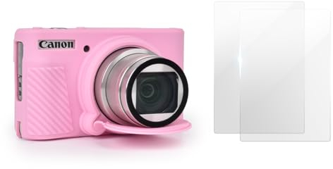 VOVMOEYA Kameratasche für Canon SX730 SX740[mit 2 Displayschutzfolien],Silikonhülle Kompatibel mit Canon PowerShot SX730 SX740 HS Digitalkamera,SX730 SX740 Tasche Hülle - Rosa