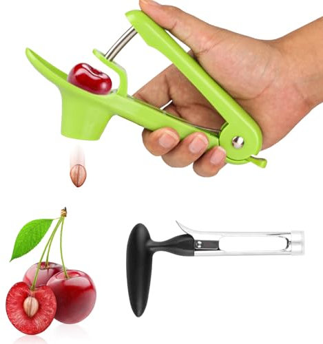 Dénoyauteur de cerises et de pommes en acier inoxydable – Videur et dénoyauteur de fruits pour poires, dattes, olives – Cuisine