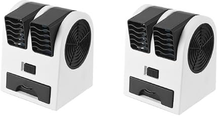 Heozlion 2X Mini Air Conditioning 3-In-1 Fan Humidifier Purifier for Home/Outdoor USB/Battery Powered Portable Quiet Air Cooler