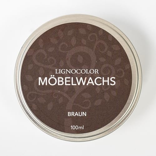 Lignocolor Möbelwachs Holzwachs 100 ml (Braun) | Möbelwachs aus Bienen- & Carnaubawachs – schützt und pflegt Holzoberflächen für ein gepflegtes Finish.