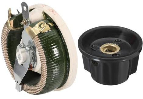 YOKIVE 200W 10 Ohm Rheostat, Keramik Rheostat Einstellbarer Widerstand Hochleistung Drahtgewundener Potentiometer Variabler Widerstand Mit Einstellbarer Kontrollknopfabdeckung