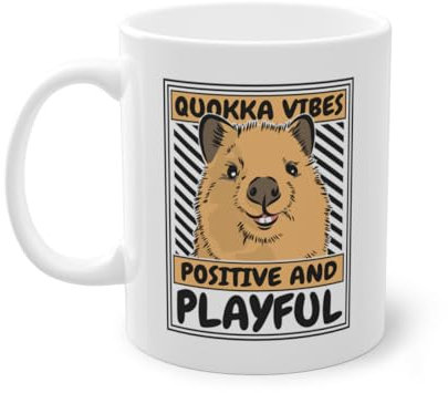 Quokka Vibes Positive And Playful Setonix Brachyurus Liebhaber Kaffeetasse | Nagetier Makropodinae Quokka Tasse Weiß (09972B)