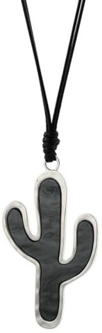 Caiduoduo Damenmode und vielseitige lange Halskette Kaktus Edelstahl Pullover Kette