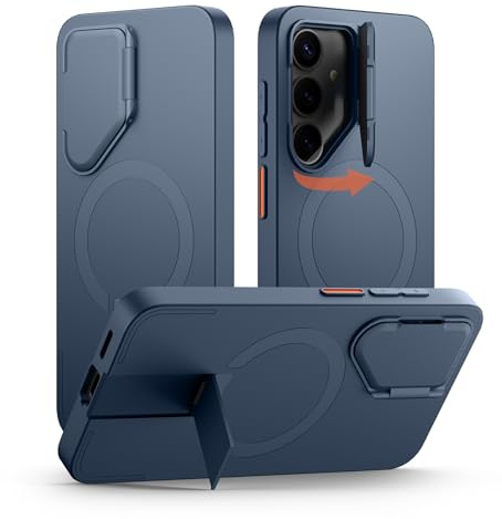 SURITCH Magnetisch Hülle Kompatibel mit Samsung Galaxy S25 5G Handyhülle mit Metall Ständer & Kameraschutz Stoßfest Schutzhülle Kratzfest Case für Galaxy S25 (Blau)
