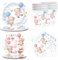 Lot de 50 assiettes en carton jetables, gobelets, accessoires de fête, ensemble de vaisselle pour fête d'anniversaire sur le thème des ours, accessoires de fête pour anniversaires d'enfants,