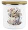 Purely Home Bunny Rabbit Tea Canister - Teacup Bunny Medium Metal/Enamel Hot Drinks Kitchen Storage Container Gift