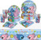 Partymall Stoviglie per Feste di Compleanno, Set Compleanno Bambina con Piatti Compleanno Bicchieri di CartaTovaglioli Tovaglie Kit Compleanno Bambino per Decorazioni Compleanno (Tema12)