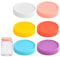 PHIOMUUE 6 PCS Colorful Plastic Mason Jar Lids,Reusable Lids for Mason Jars,70 mm Regular Mouth Canning Jar Lid,Food Storage Caps,Anti-dust Spill Saver Lid Covers
