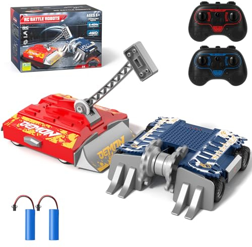 Sunrad Ferngesteuerte Roboter Kampf, 2 Stück RC Kampfroboter Spielzeug,Ferngesteuerte Kampfroboter,4WD 2,4 GHz Ferngesteuertes Roboterset, Geburtstagsgeschenke für Jungen und Mädchen ab 5 Jahren