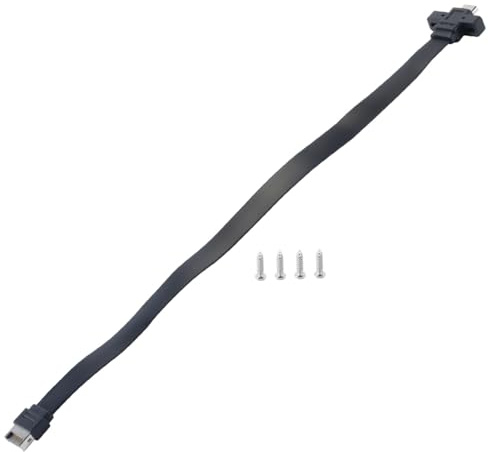 Hoite Cable alargador USB 3.1 Tipo-E de 20 pines a USB-C: diseño de tornillo de montaje en panel de 30 cm, transferencia de datos de 10 Gbps (compatible con el cabezal del panel frontal)