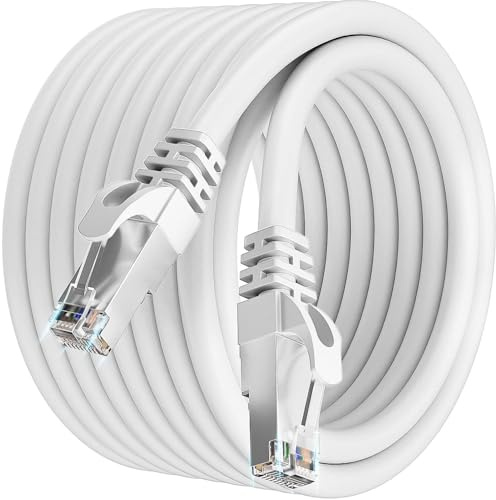 Soibke Lan Kabel 18 meter Weiß Cat 7 Netzwerkkabel 18m High Speed Shielded | Ethernet Kabel High Speed 10Gbps 600Mhz Wlan Kable SFTP Internet Kabel Indoor Patchkabel RJ45 Wifi für Router Modem