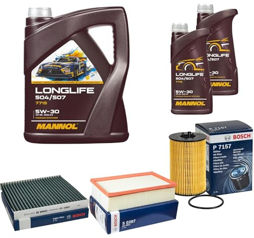 EISENFELS Inspektionspaket enthält 7 L Motoröl Longlife 504/507 5W-30 Ölfilter Luftfilter Innenraumfilter Aktivkohlefilter für Passat Variant 3G5 2.0 TDI Tiguan AD1 BW2