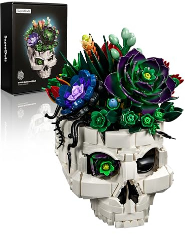 SupreOwls Juego de construcción de macetas de calavera suculenta, kit de construcción de colección de macetas de esqueleto botánico, plantas de terror, decoración de mesa para el hogar, oficina