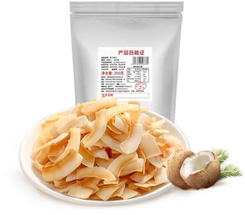 Toasted Coconut Chips 250g - Crispy Baked Flakes Snack Lightly Sweetened For Baking Toppings Yogurt Ice Cream Bowls