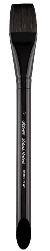 Silver Brush Limited 3008S1in Pinceau Aquarelle carré Velours Noir Taille 2,5 cm Manche Court