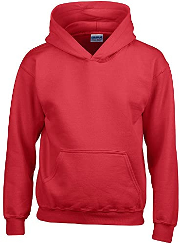 GILDAN Heavy Blend Childrens Unisex Hooded Sweatshirt Top/Hoodie (M) (Red)