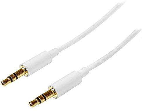 StarTech.com 3m White Slim 3.5mm Stereo Audio Cable - 3.5mm Audio Aux Stereo - Male to Male Headphone Cable - 2x 3.5mm Mini Jack (M) White (MU3MMMSWH)