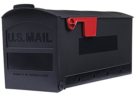 Gibraltar Mailboxes Patriot Medium Capacity Rust-Proof Plastic Black, Post-Mount Mailbox, GMB505B01
