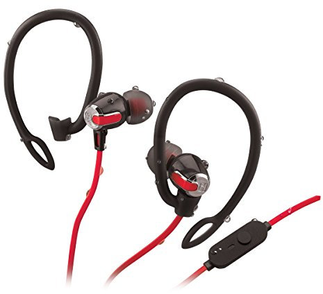 iHome iB71BRC BT Auriculares Deportivos inalámbricos Resistentes al Agua, Negro/Rojo