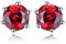JewelryPalace Rundschliff 1.3ct Echt Granat Ohrstecker Silber 925 Damen, Naturstein Schmuck Set Rot, Ohrringe Silber Edelstein Mädchen, Ohrstecker Silber Klein mit Stein Frauen Geschenk