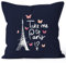 Autiga Kissenbezug Kissen-Hülle Deko-Kissen Take me to Paris Navy Pullover