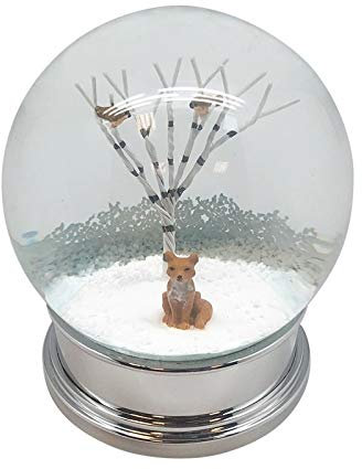 Snow Globe – Silber Farbe Boden & Fox – Fox Snow Globe