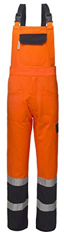 LUCENTEX Salopette Alta Visibilita' Misto Cotone Arancio/Blu A50130 (M)