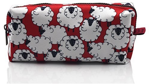 LParkin Sheep Canvas Pencil Case Kawaii Pen Bag Pouch Stationary Case Makeup Cosmetic Bag Gadget Box(Sheep)