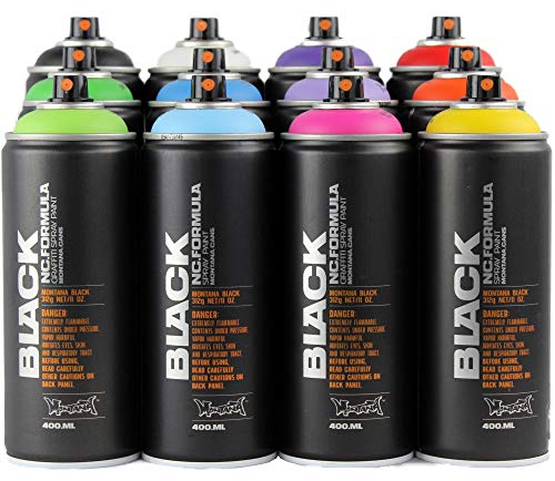 Montana Black Spray Paint 12 Pack