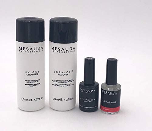 MESAUDA KIT SEMIPERMANENTE UNGHIE SMALTO GEL POLISH RIMOZIONE RAPIDA | BASE & TOP ULTRABOND