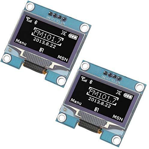 DollaTek 2Pcs 1.3 Zoll IIC I2C seriell 128x64 SSH1106 OLED LCD Display LCD-Modul für Arduino AVR PIC STM32 - Weiße Schrift